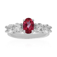 Anello in argento con Topazio Mistico Rosa Acceso