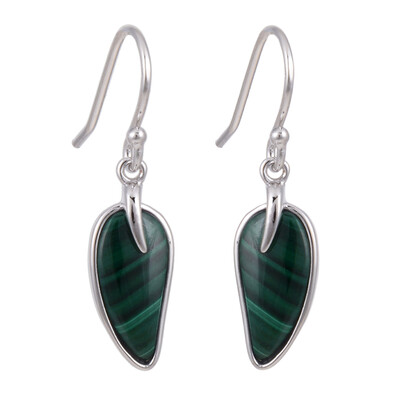 Orecchini in argento con Malachite