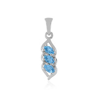 Ciondolo in argento con Topazio Blu Svizzero
