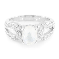 Anello in argento con Quarzo Ghiaccio di Luna