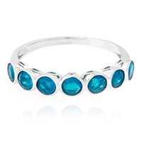 Anello in argento con Opale Blu Caraibico