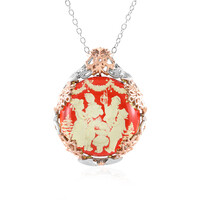 Collana in argento con Ambra Rossa (Gems en Vogue)