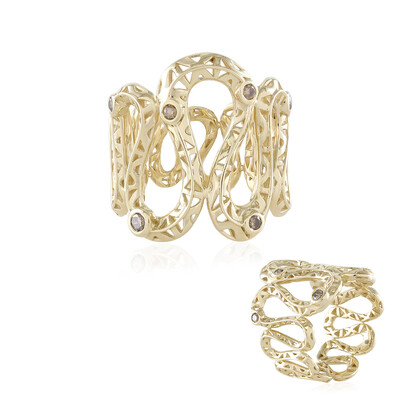 Anello in oro con Diamante Champagne I2 (Ornaments by de Melo)