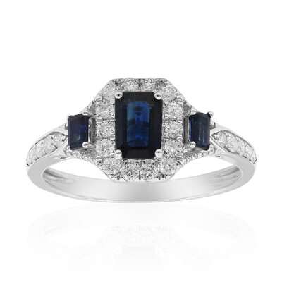 Anello in oro con Zaffiro Ceylon Blu