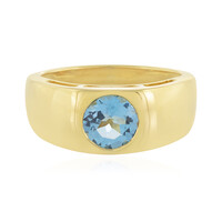Anello  placcato in oro con Topazio Blu Svizzero