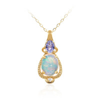 Collana in oro con Opale Nero di Lightning Ridge