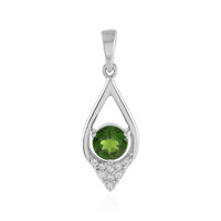 Ciondolo in argento con Diopside Russo