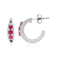 Orecchini in argento con Spinello Rosa