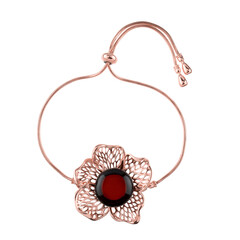 Bracciale in argento con Ambra Baltica color Ciliegia