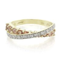 Anello in oro con Zaffiro Padparadscha (non riscaldato)