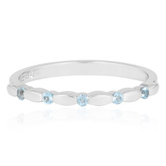 Anello in argento con Topazio Blu Svizzero