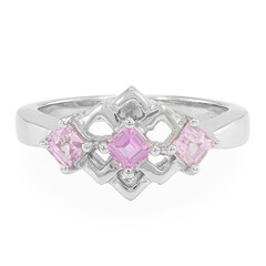 Anello in argento con Zaffiro Ceylon Rosa