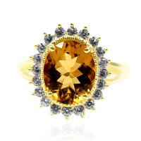 Anello in argento con Scapolite Cognac