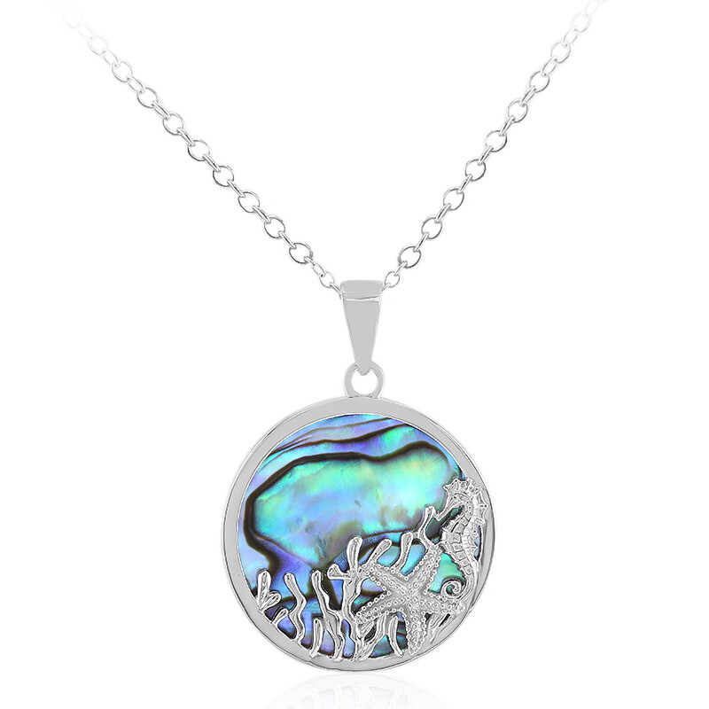 LONAGO Collana A Farfalla In Argento 925 - Ciondolo Farfalla Viola Con Conchiglia Abalone E Zirconi, Catena 45+5 Cm, Regalo In Scatola