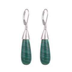 Orecchini in argento con Malachite