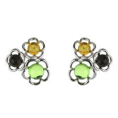 Orecchini in argento con Ambra Verde Colombiana