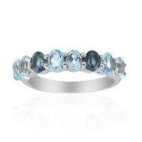 Anello in argento con Topazio Blu Londra