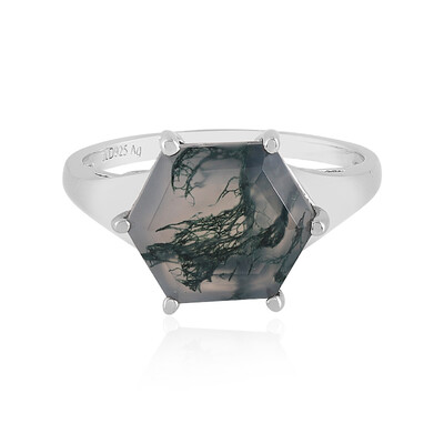 Anello in argento con Agata Muschiata