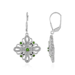 Orecchini in argento con Diopside Russo