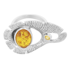 Anello in argento con Ambra