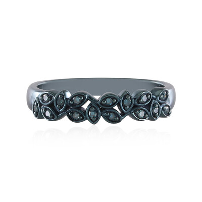 Anello in argento con Diamante Blu I2