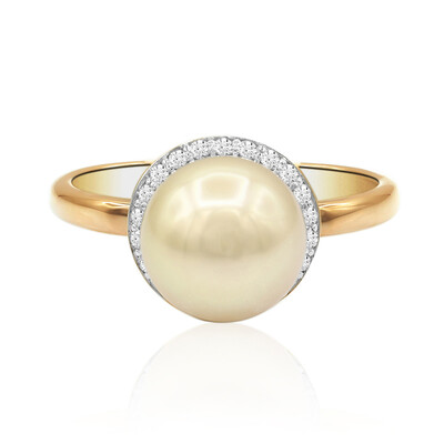 Anello in oro con Perla Dorata dei Mari del Sud (TPC)