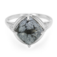 Anello in argento con Ossidiana Fiocco di Neve
