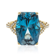 Anello in oro con Topazio Blu Londra