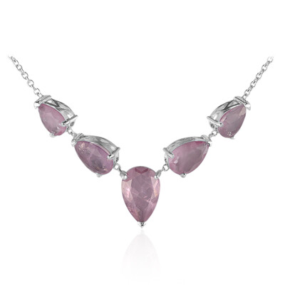 Collana in argento con Quarzo porpora pastello