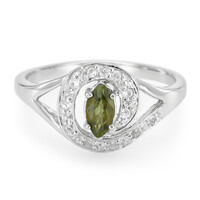 Anello placcato in platino con Tormalina Cuprian
