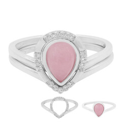 Anello in argento con Giada Rosa