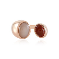 Anello in argento con Pietra di Luna Pesca (KM by Juwelo)
