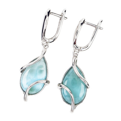 Orecchini in argento con Larimar