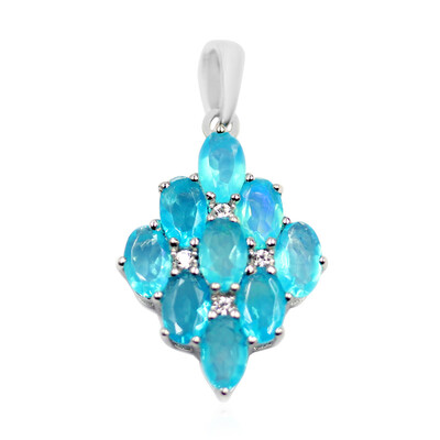 Ciondolo in argento con Opale Blu Caraibico