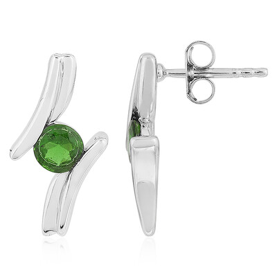 Orecchini in argento con Diopside Russo