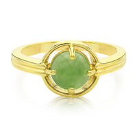 Anello placcato in oro con Crisoprasio Imperiale