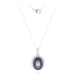 Collana in argento con Quarzo Mistico Blu