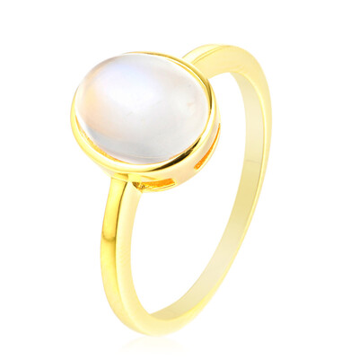 Anello in argento con Pietra di Luna Arcobaleno della Tanzania