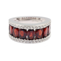 Anello in argento con Granato Mozambico