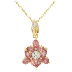 Collana in oro con Zaffiro Padparadscha (non riscaldato) (AMAYANI)