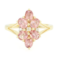 Anello in oro con Zaffiro Padparadscha (non riscaldato) (AMAYANI)