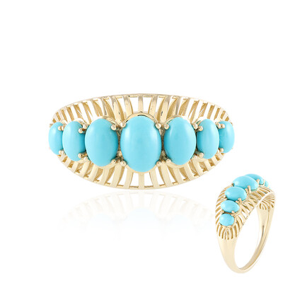 Anello in oro con Turchese Sleeping Beauty (Ornaments by de Melo)