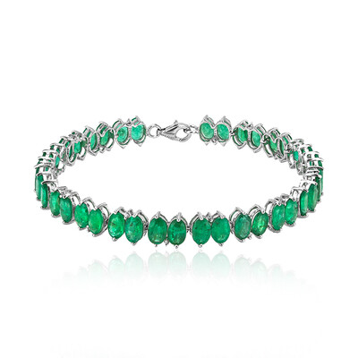 Bracciale in argento con Smeraldo Zambia