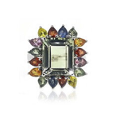 Anello in argento con Ametista Verde