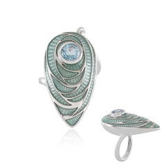 Anello in argento con Topazio Blu Cielo (Adela Silber)