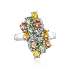 Anello in argento con Zaffiro Fancy