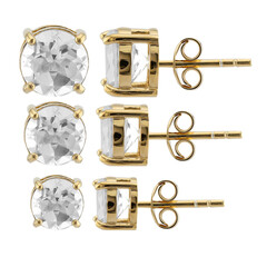 Set Orecchini in argento con Topazio Bianco
