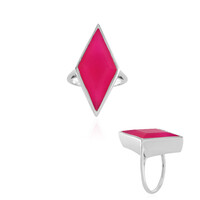 Anello in argento con Calcedonio Lampone