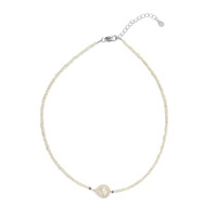 Collana in argento con Perla d'Acqua Dolce Bianca (TPC)