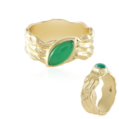 Anello in argento con Onice Verde